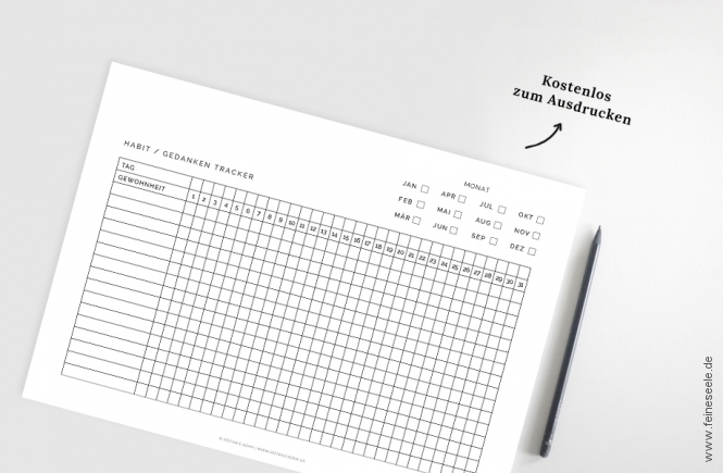 Habit Tracker Vorlage zum Ausdrucken